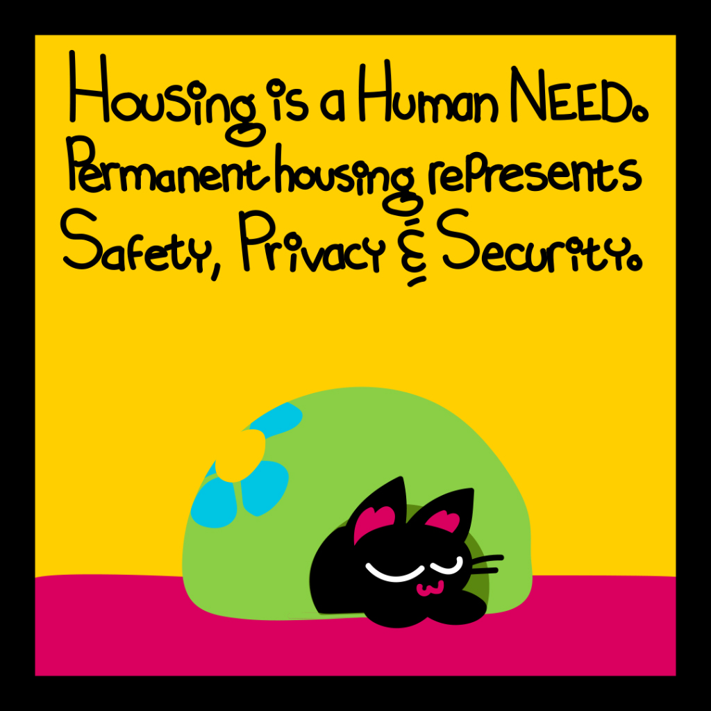 Housing is a human need. Permanent housing represents safety, privacy and security.